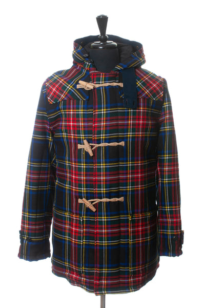 Gloverall by Lacheron of Scotland Black Stewart Tartan Duffle Coat
