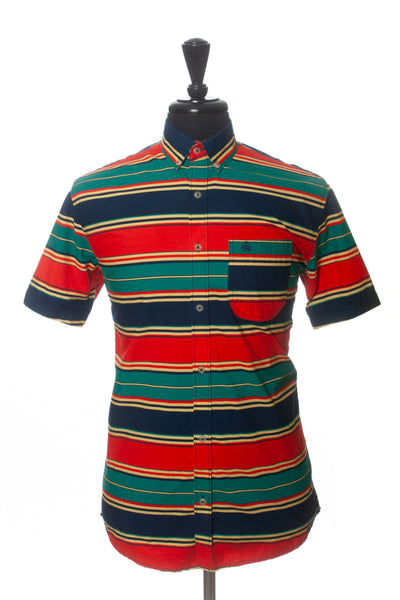 Brooks Brothers Bold Striped Supima Cotton Madison Short Sleeve Shirt