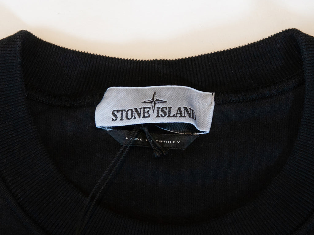 Stone Island “Old Treatment” Black Crew Sweat Shirt