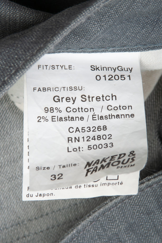 Naked & Famous SkinnyGuy Grey Stretch Jeans