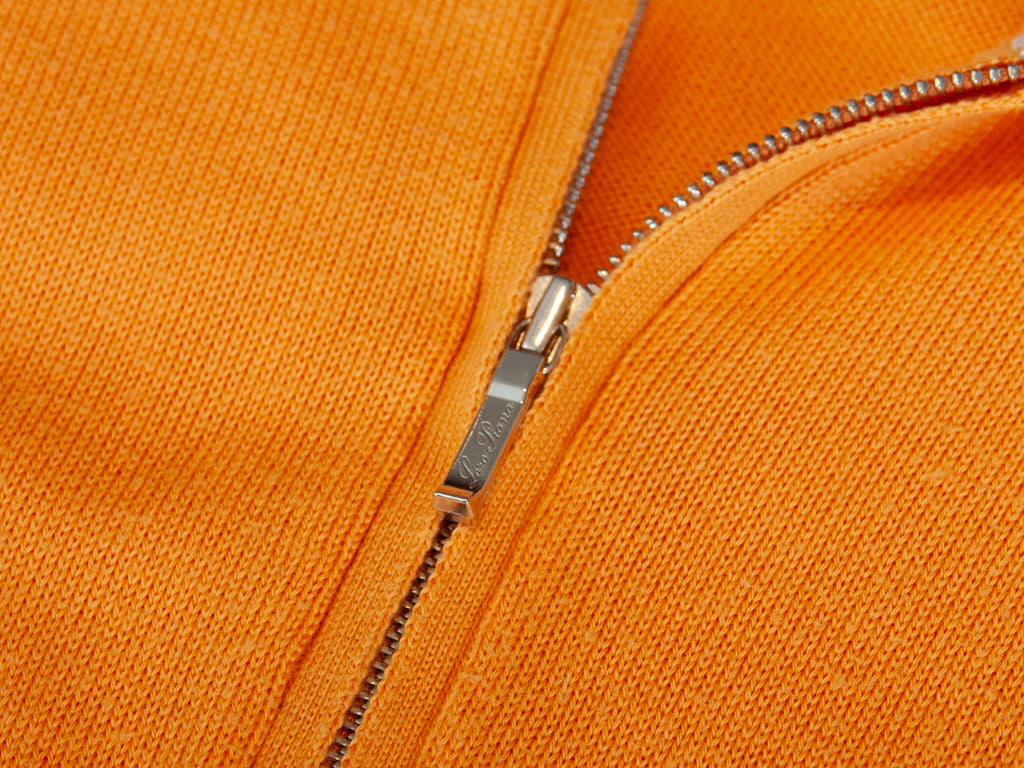 Loro Piana Light Orange Cotton Quarter Zip Sweater