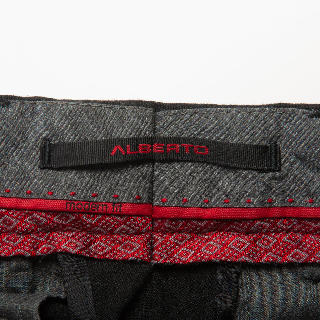 Alberto Charcoal Grey George-B Modern Fit Ceramica Trousers