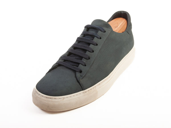 Wings + Horns Blue Pebbled Leather Sneakers