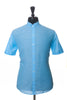 Zachary Prell Blue Microstripe Linen Blend Short Sleeve Shirt