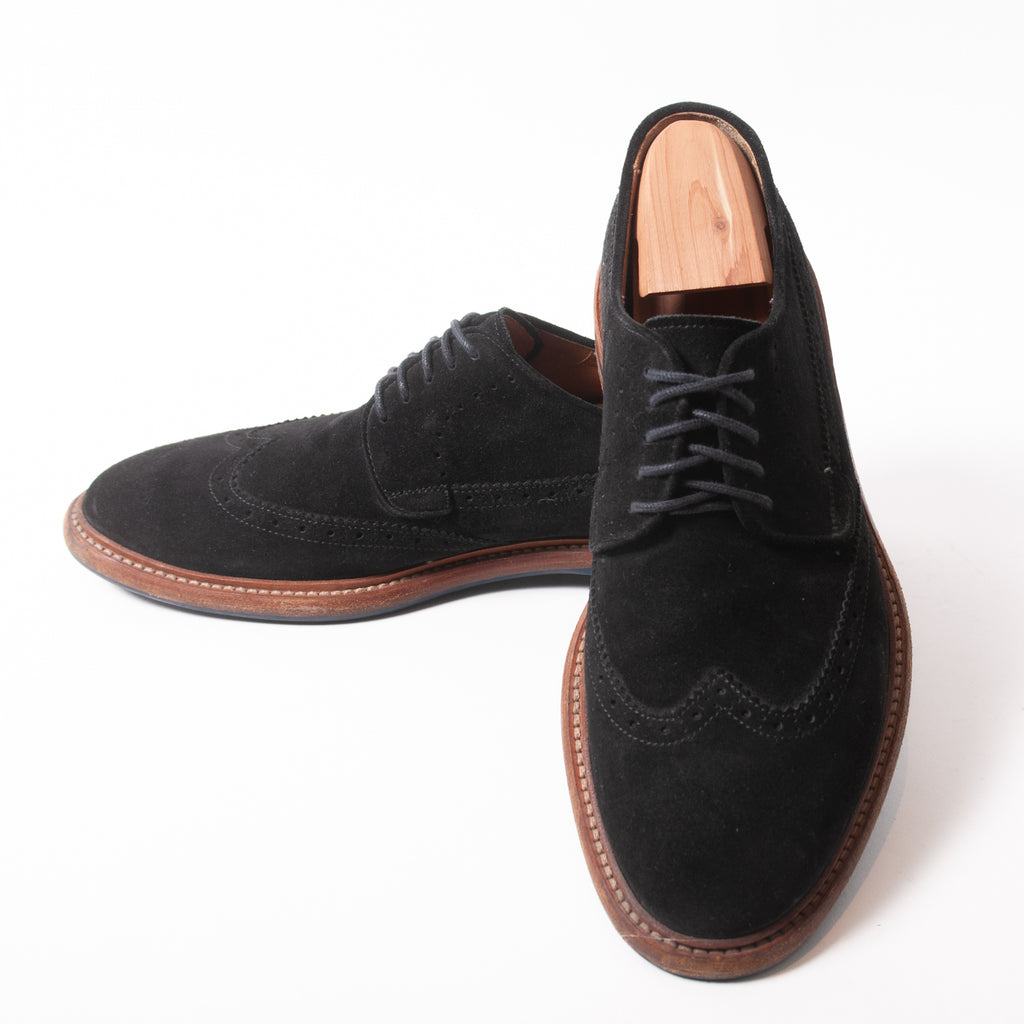 Barney’s New York Black Suede Wingtip Shoes