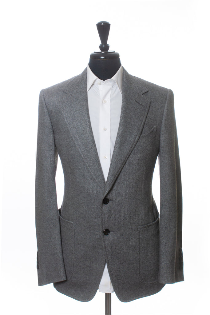 Tom Ford Grey Silk Blend Tweed Blazer