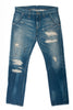 Uniform Experiment Distressed and Repaired Jeans