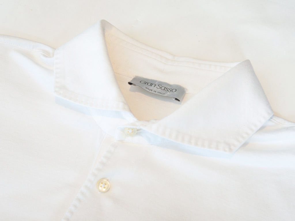 Gran Sasso White Cotton Polo Shirt