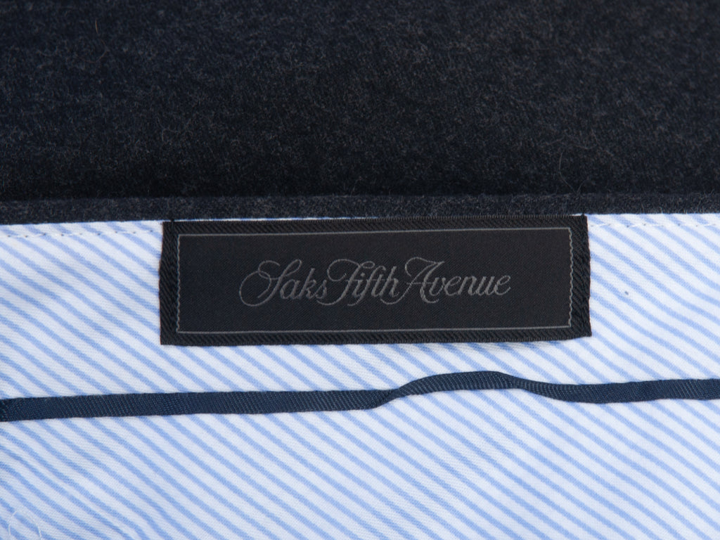 Saks Fifth Avenue Dark Grey Flannel Kale Pants