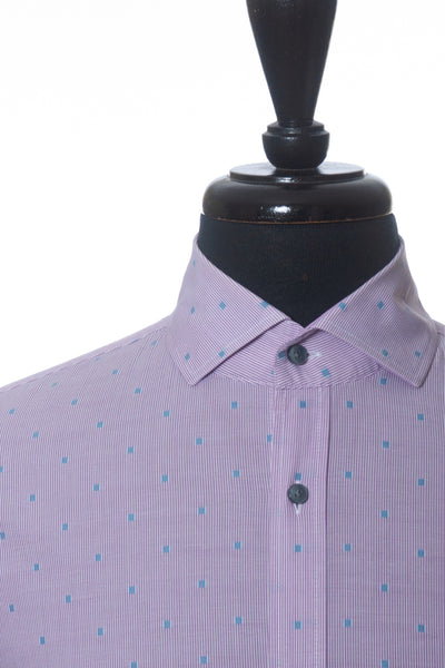 Hugo Boss Lilac Geo Print Mason_4 Slim FIt Stretch Shirt