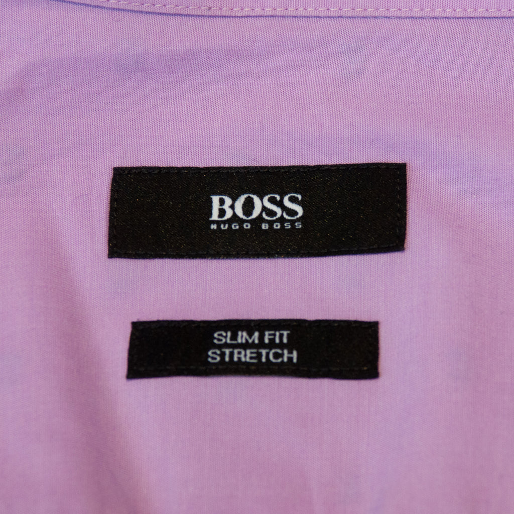 Hugo Boss Lilac Geo Print Mason_4 Slim FIt Stretch Shirt