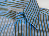 Ermenegildo Zegna Blue on Green Striped Classic Fit Shirt