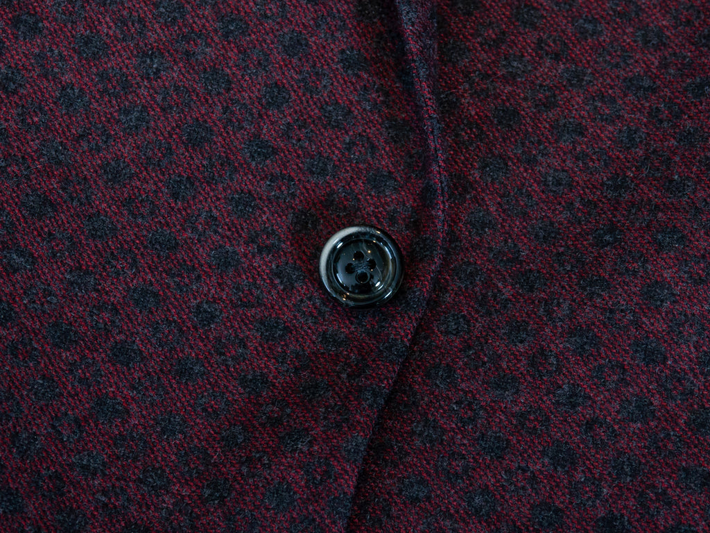 Empire Red Lattice Print Wool Blazer
