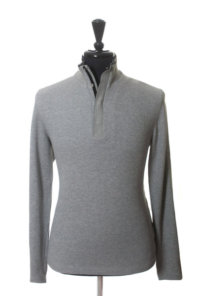Hugo Boss Grey Regular Fit Snap Collar Piceno_1 Sweater