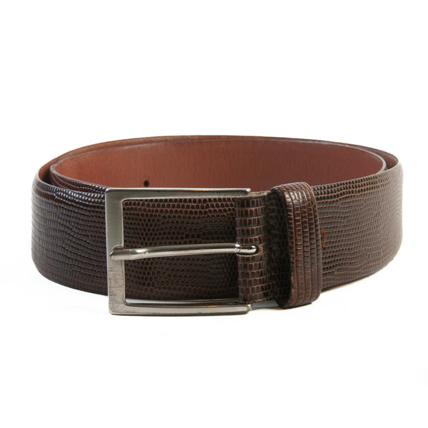 Hugo Boss Brown Embossed Leather Belt