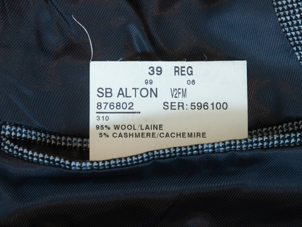 Samuelsohn Grey Check Cashmere Blend Alton Blazer