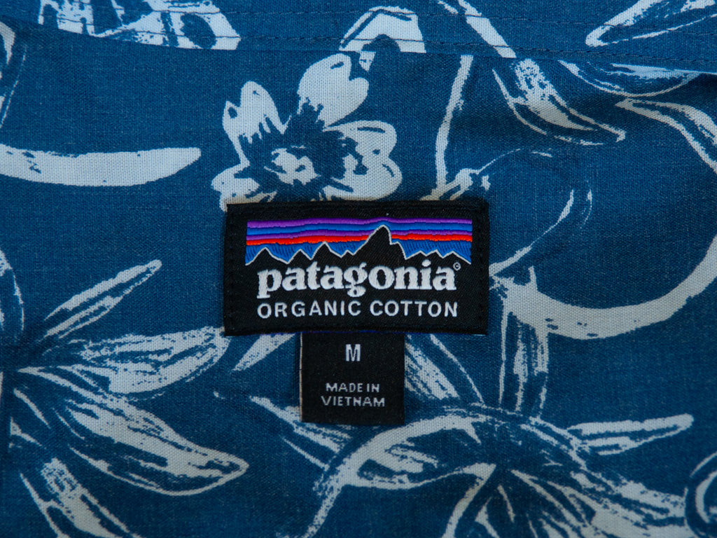 Patagonia Blue Floral Print Short Sleeve Shirt