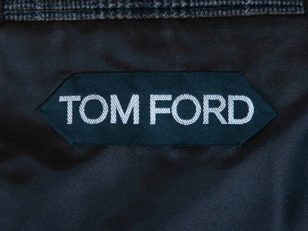 Tom Ford Dark Grey Check Cashmere Blend Basic Base A Blazer