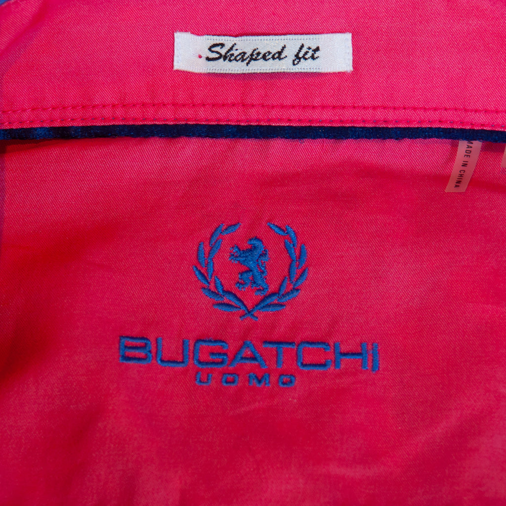 Bugatchi Bold Check Shaped Fit Short Sleeve Shirt