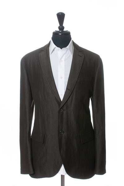 John Varvatos Olive Green Linen Blend Blazer