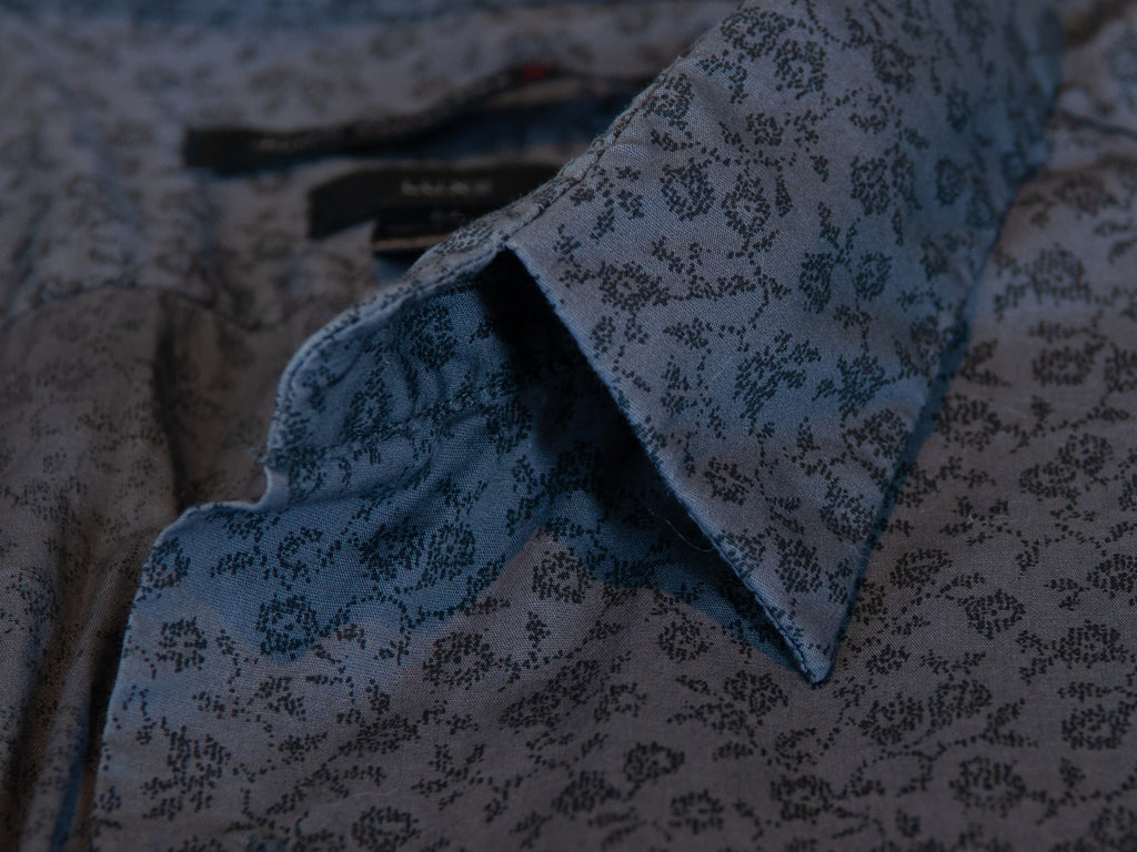John Varvatos Luxe Grey Floral Print Shirt