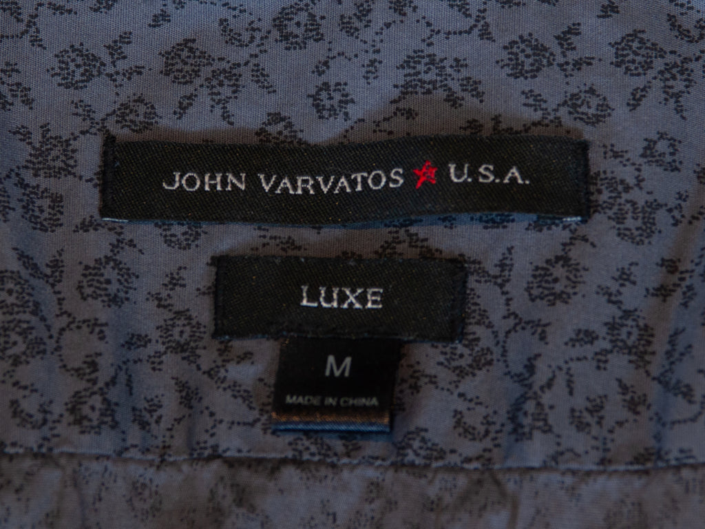 John Varvatos Luxe Grey Floral Print Shirt