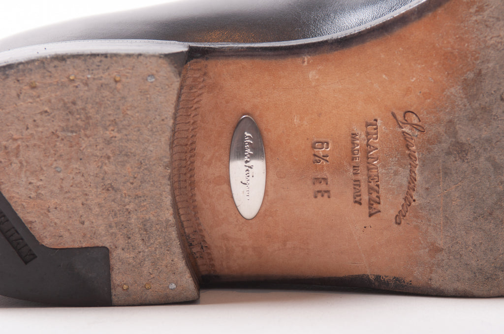 Salvatore Ferragamo Tramezza Black Penny Loafers