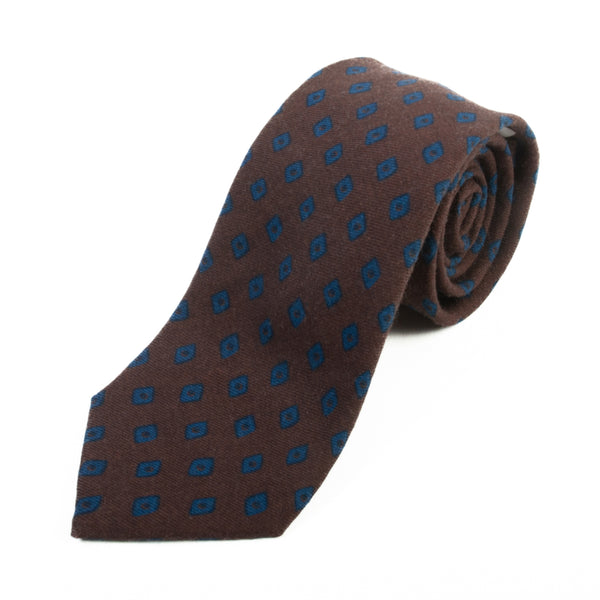 Canali 1934 Brown Geometric Wool Tie