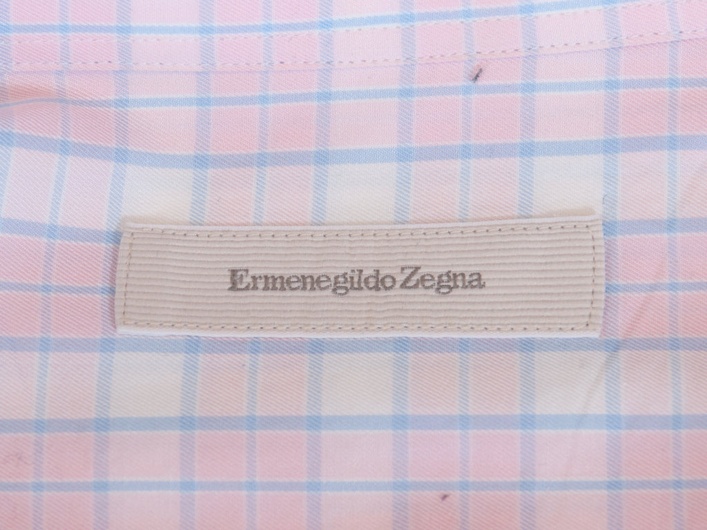 Ermenegildo Zegna Pink Check Dress Shirt