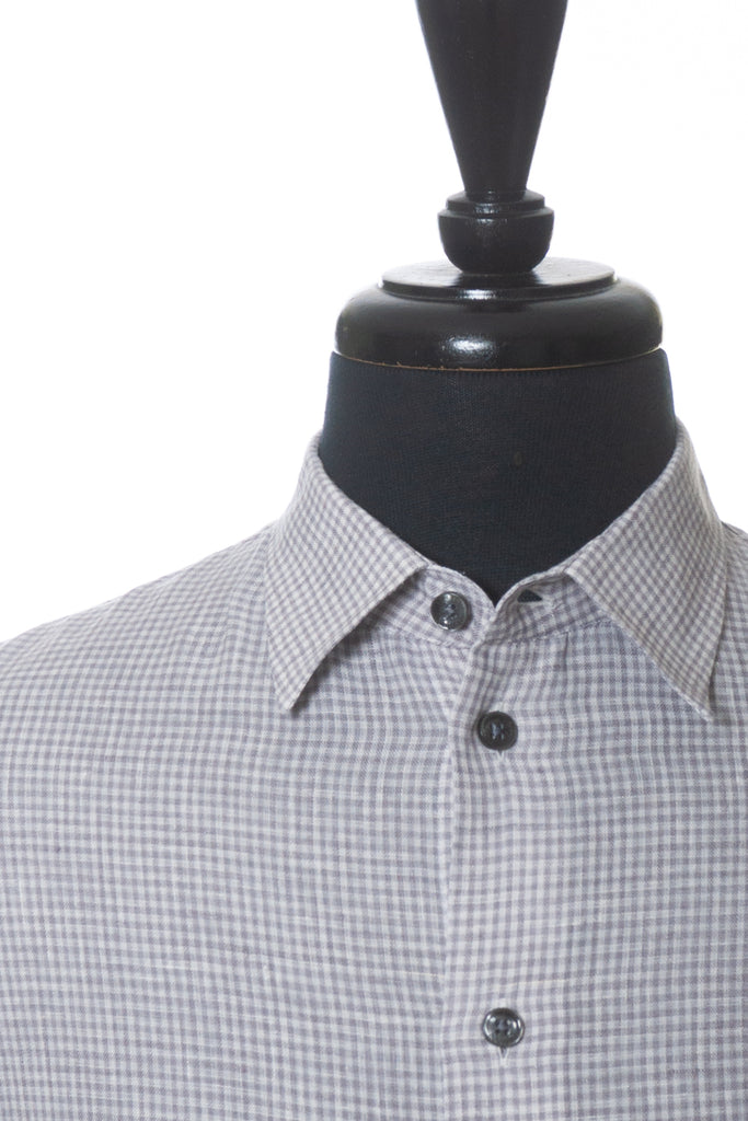 Armani Collezioni Grey Check Linen Shirt
