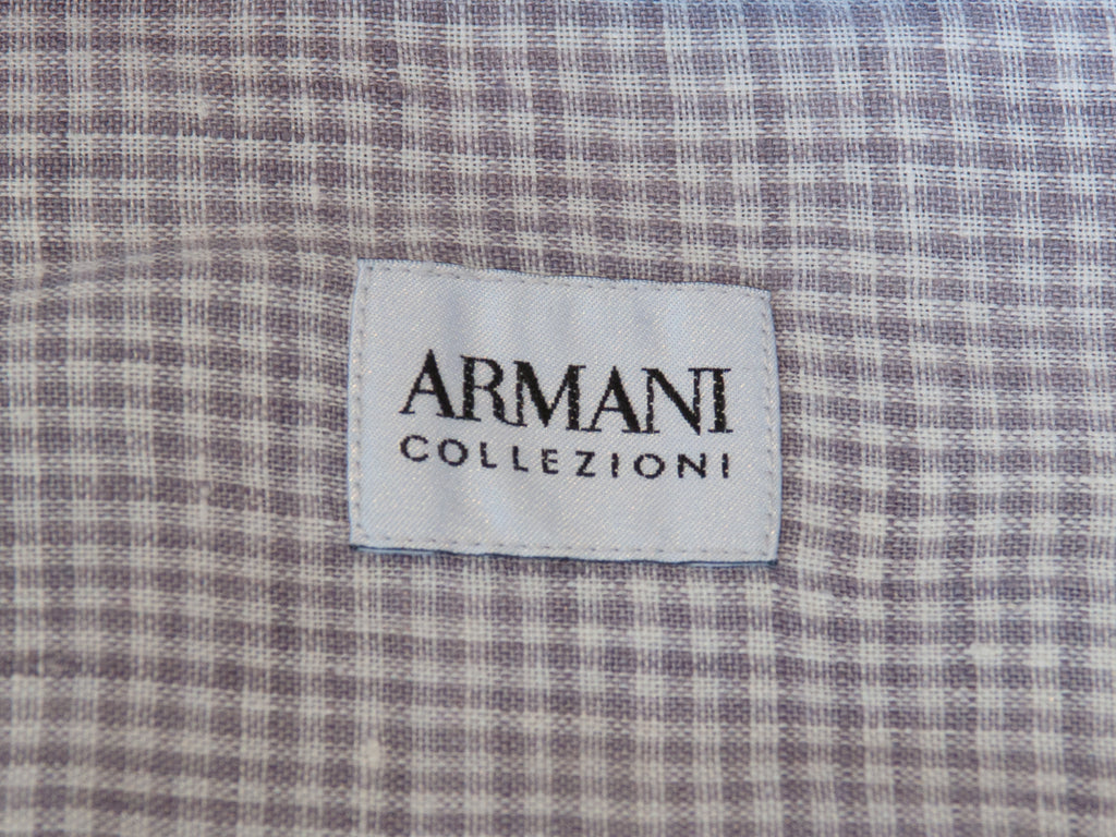Armani Collezioni Grey Check Linen Shirt