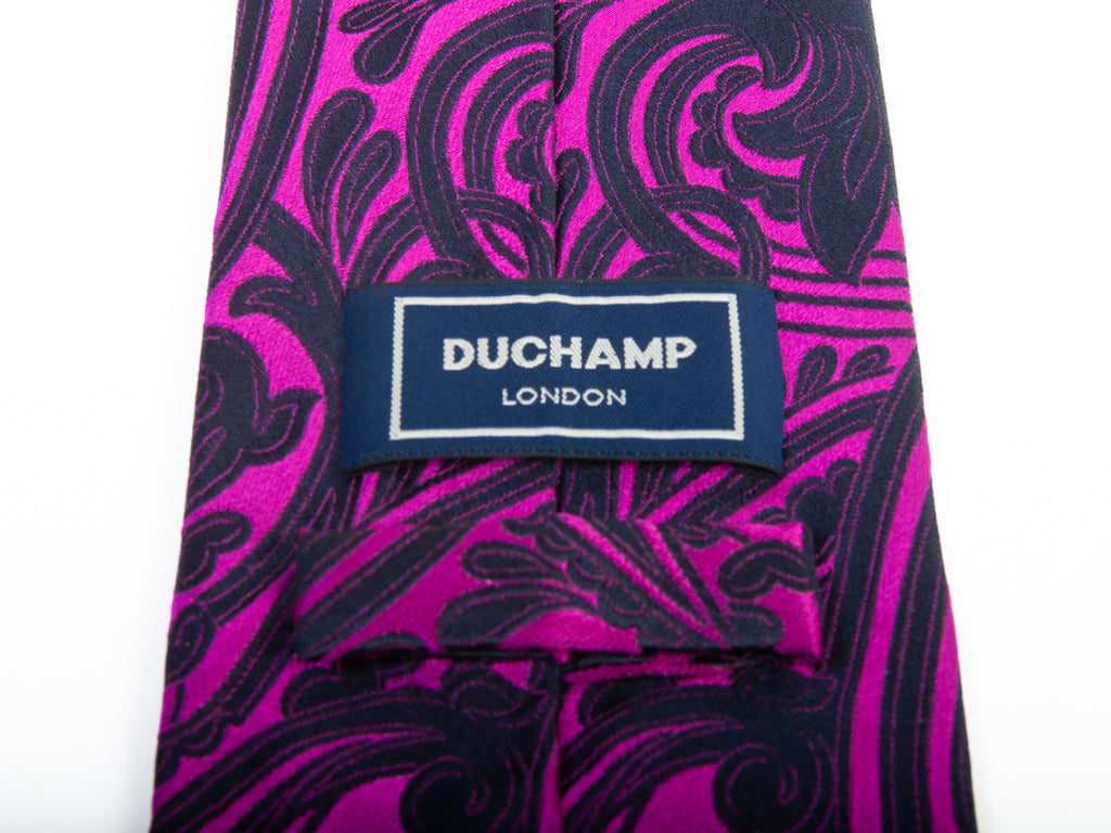 Duchamp London Bold Fuschia Paisley Tie