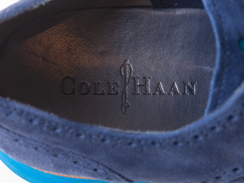 Cole Haan Blue Suede Lunargrand Wingtips