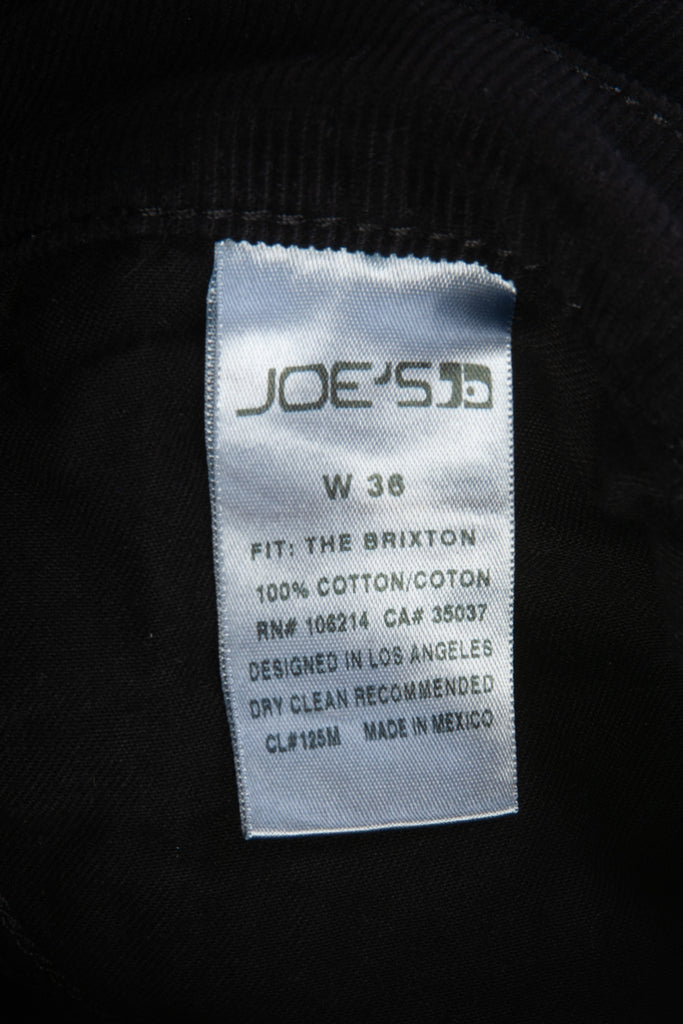 Joe’s Jeans Black Corduroy Brixton Pants
