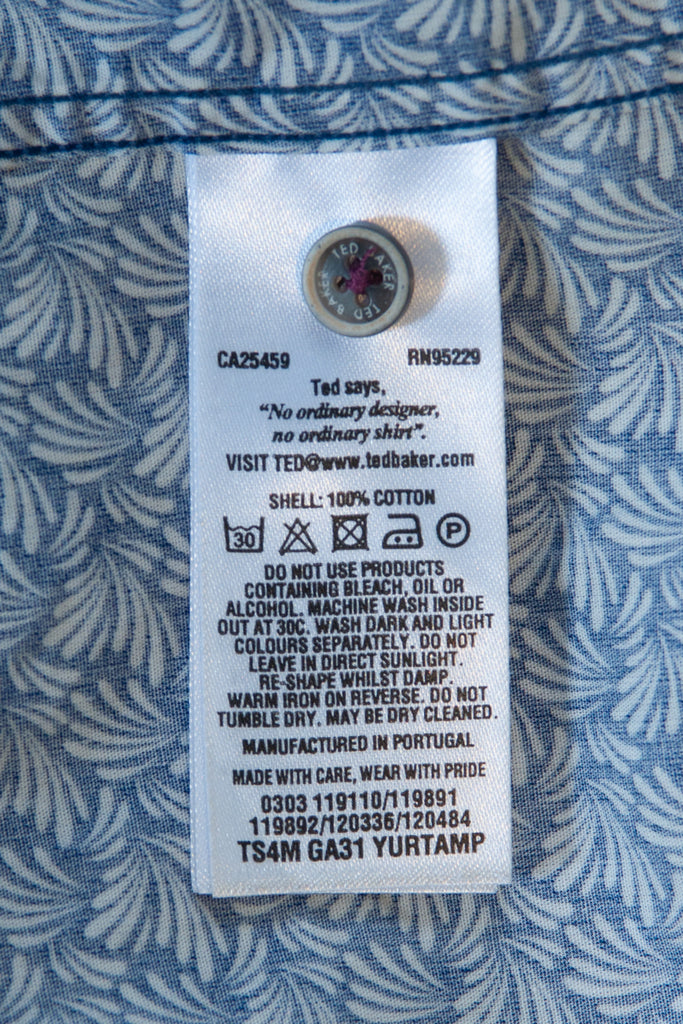 Ted Baker Blue Print Yurtamp Short Sleeve Shirt