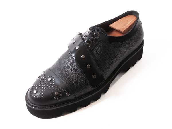 Emporio Armani Black Rivet Strap Oxfords