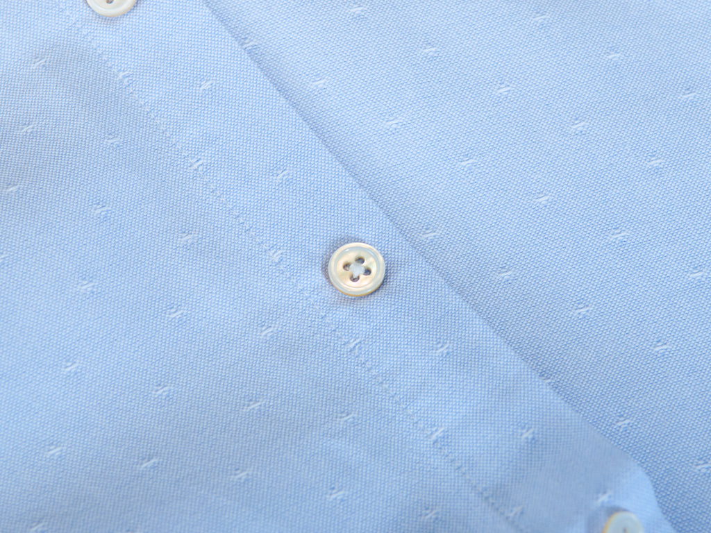 Wings + Horns Blue Dotted Twill Button Down Shirt