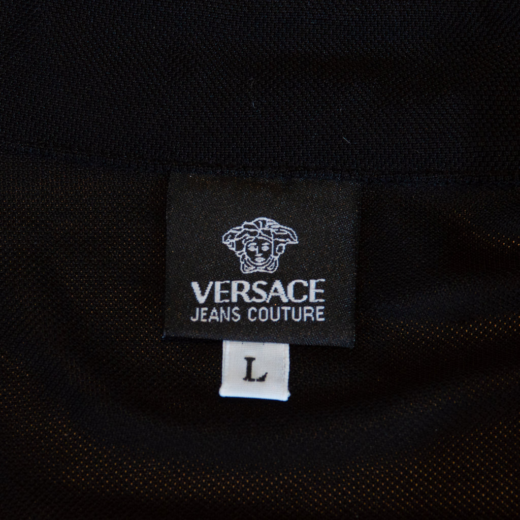 Versace Jeans Couture Black Knit Short Sleeve Shirt