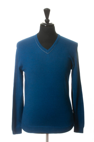 Hugo Boss Royal Blue Slim Fit V-Neck Sweater