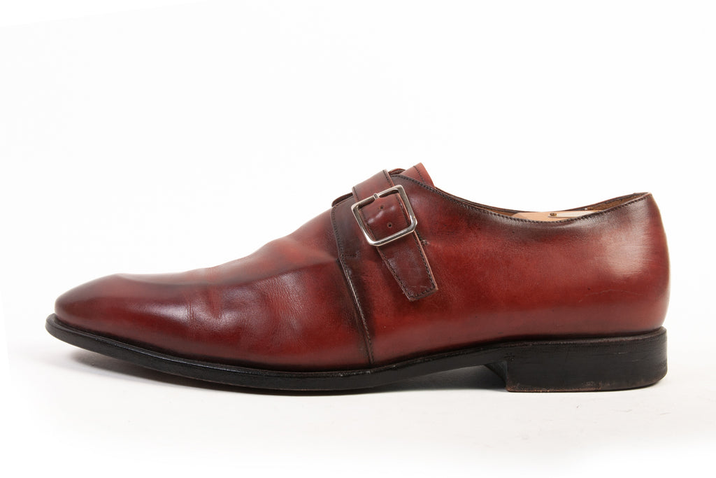 Sutor Mantellassi Red-Brown Venezia Monk Strap Shoes