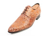 Mascolori Brown Printed Leather Derby Shoes