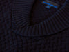 Patrick Assaraf Black Merino Wool Basket Weave Knit Sweater