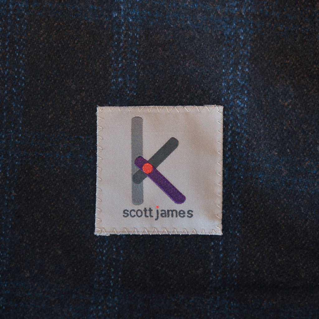 Scott James Navy Blue On Charcoal Grey Windowpane Blazer