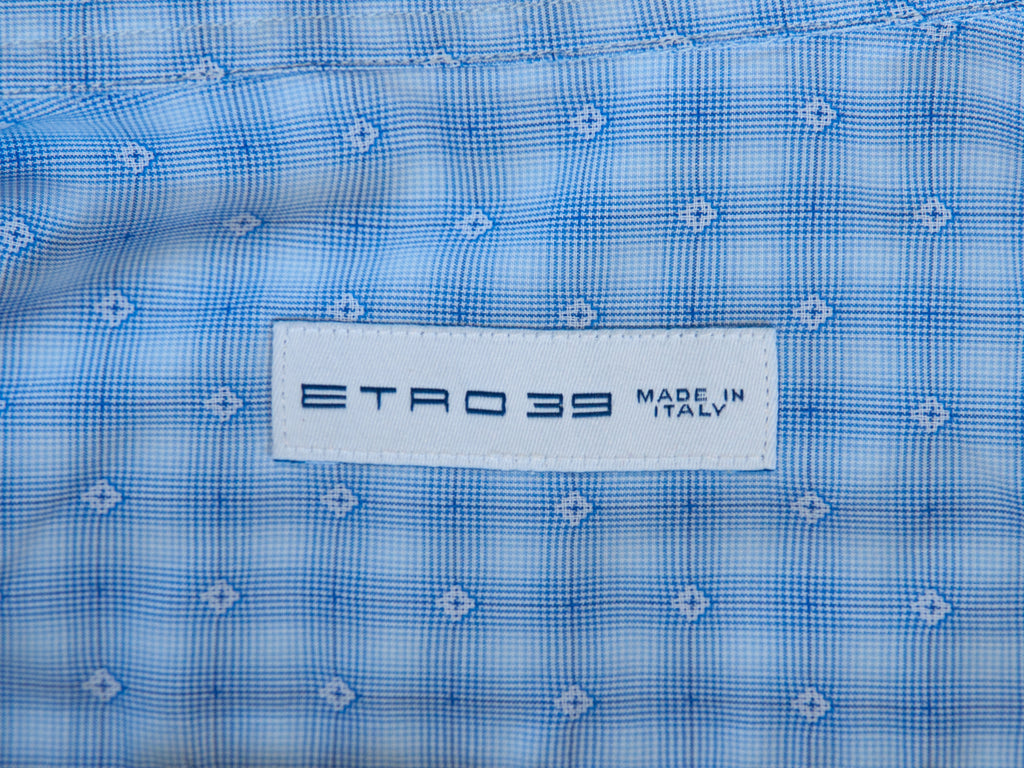 Etro Blue Geometric Print Shirt