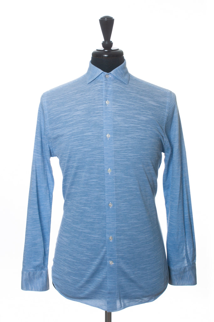 Boglioli Blue Jersey Knit Shirt