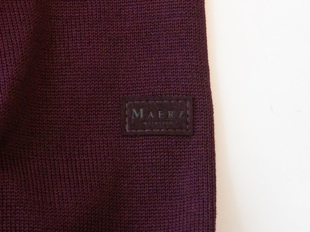 Maerz Merlot Merino Wool Crew Neck Sweater