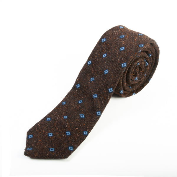 Ted Baker London Brown Geometric Wool Blend Tie