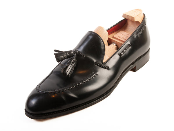 Carmina Black Goodyear Welted Tassel Loafers