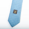 Louis Vuitton Light Blue Tonal Text Tie