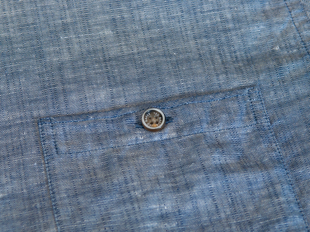 Ted Baker Blue Freshyo Linen Blend Short Sleeve Shirt